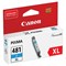 Картридж струйный CANON (CLI-481C XL) для PIXMA TS704 / TS6140, голубой, ресурс 515 страниц, оригинальный, 2044C001 363218