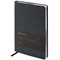 Ежедневник недатированный А5 138х213 мм BRAUBERG "Metallic", под кожу, 136 л., гибкий, черный, 113374 113374