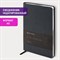 Ежедневник недатированный А5 138х213 мм BRAUBERG "Metallic", под кожу, 136 л., гибкий, черный, 113374 113374