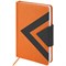 Ежедневник недатированный А5 138x213 мм BRAUBERG "Waves" под кожу, застежка 160 л., оранжевый/черный, 111878 111878