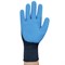 Перчатки хлопок + полиэфир УТЕПЛЕННЫЕ, 1 пара, 10 класс, 105-110 г, размер 10, покрытие - облив РЕЛЬЕФНЫЙ ЛАТЕКС, прочные, усиленные, СВС, ct32wl черн/син 608689