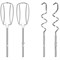 Миксер MOULINEX HM460110, 500 Вт, 5 скоростей, 2 венчика, 2 крюка для теста, белый, 7211004400 456476