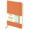 Блокнот А5 (148x218 мм), BRAUBERG "Metropolis Ultra", под кожу, 80 л., резинка, клетка, оранжевый, 111019 111019