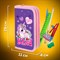 Пенал ПИФАГОР, 2 отделения, ламинированный картон, 19х11 см, "Happy Unicorn", 271533 271533