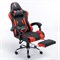 Кресло компьютерное BRABIX "Dexter GM-135", подножка, две подушки, экокожа, черное/красное, 532799 532799