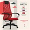 Кресло офисное МЕТТА "SU-B-8" пластик, ткань-сетка, сиденье мягкое, красное 532435