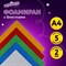 Пористая резина/фоамиран А4, 2 мм, 5 листов, 5 цветов, яркие цвета, блестки, ЮНЛАНДИЯ, 662052 662052