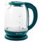 Чайник KITFORT КТ-640-4, 1,7 л, 2200 Вт, закрытый нагревательный элемент, ТЕРМОРЕГУЛЯТОР, стекло, изумрудный 456014
