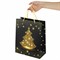 Пакет подарочный (1 штука) новогодний 26x13x32 см, ЗОЛОТАЯ СКАЗКА "Midnight Christmas Tree", глиттер, 608230 608230