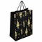 Пакет подарочный (1 штука) новогодний 26x13x32 см, ЗОЛОТАЯ СКАЗКА "Black&Gold", фольга, чёрный, 608236 608236