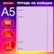 Тетрадь на кольцах А5 175х220 мм, 120 л., пластик, с резинкой, BRAUBERG, Сиреневый, 404620 404620