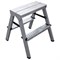 Стремянка стальная двухсторонняя 2х2 ступени, высота площадки 0,44м, алюминиевая площадка 35х16см, до 150кг, вес 2,8кг НОВАЯ ВЫСОТА, 1160202 609086