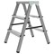 Стремянка стальная двухсторонняя 2х3 ступени, высота площадки 0,66м, алюминиевая площадка 35х16см, до 150кг, вес 4,2кг НОВАЯ ВЫСОТА, 1160203 609087
