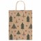 Пакет подарочный КОМПЛЕКТ 10 штук, новогодний, 26x13x32 см, "Kraft Xmas Tree", ЗОЛОТАЯ СКАЗКА, 591959 591959