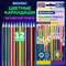 Карандаши с двухцветным грифелем BRAUBERG BICOLOUR, 12 штук, 24 цвета, шестигранные, грифель 3 мм, натуральное дерево, 181855 181855