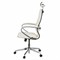 Кресло офисное МЕТТА "К-34" хром, экокожа, подголовник, сиденье и спинка мягкие, белое 532482