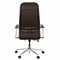 Кресло офисное МЕТТА "К-29" хром, экокожа, сиденье и спинка мягкие, темно-коричневое 532476