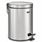 Ведро-контейнер-урна 5 л, с педалью, для мусора, ЗЕРКАЛЬНОЕ, нержавеющая сталь, со съемным внутренним ведром, LAIMA "Classic", 232260 232260