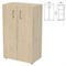Шкаф закрытый "Приоритет" 720х438х1215 мм, 2 полки, кронберг (КОМПЛЕКТ) 982164