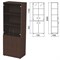 Шкаф закрытый со стеклом "Приоритет" 720х438х2000 мм, 4 полки, венге (КОМПЛЕКТ) 982185
