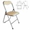 Стул складной для дома и офиса РС04, серебристый каркас, кожзам бежевый 532042