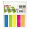 Закладки клейкие неоновые STAFF, 45х12 мм, 100 штук (5 цветов х 20 листов), на пластиковом основании, 129355 129355